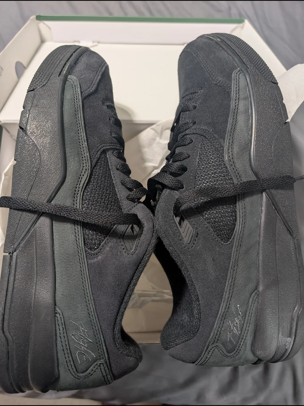 Jordan Flight Court “Black Cat” / Black-Anthracite, men’s size 12